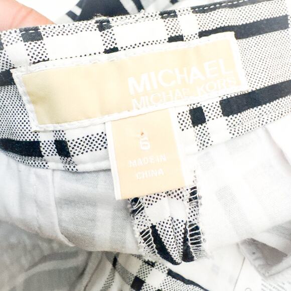 Michael Kors Plaid Striped Patterned Dress Pant Black White Jeans Size 6 - Picture 7 of 8